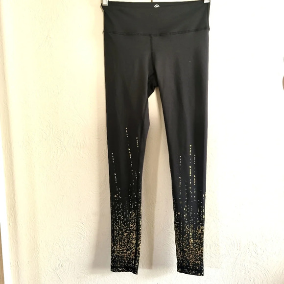 Feed Me Fight Me Pants - Feed Me Fight Me, Black‎ with Gold Foil Stars, Size Small